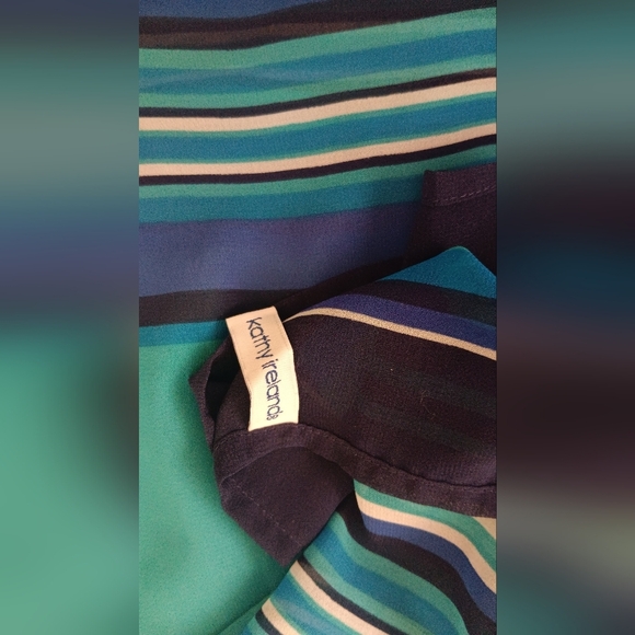 Blue Striped Women's Swim Sarong One Size - Picture 2 of 5